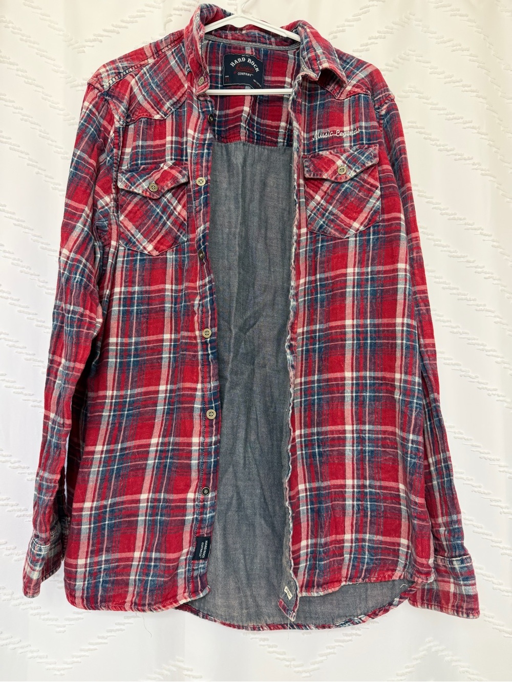 Hard Rock Guitar Company Red & Navy Plaid Shirt Jacket